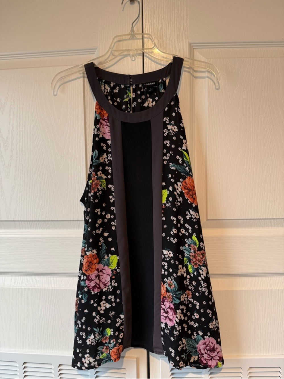 Torrid Halter Top Georgette Floral Black Size 1 (US 14-16 XL)